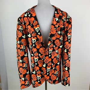 Disney Mickey Pumpkin Glow in The Dark Halloween Blazer Sz  S/M